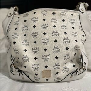 MCM Black and White Shoulder Bag